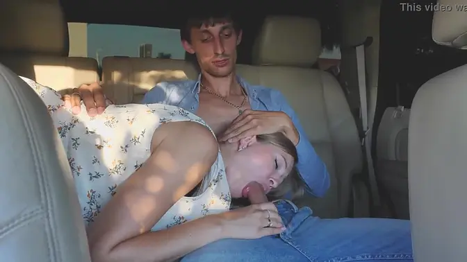 Lost blonde rides cock in public car for cash