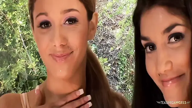 Lucky dude gets lucky with two sexy brunettes