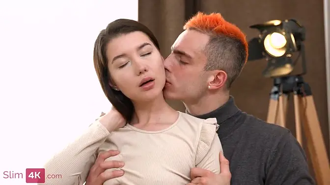 Macho's Sweet Temptations - Petite brunette teen gets a deepthroat blowjob and fucked hard in doggys