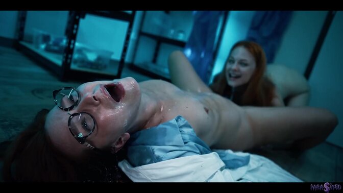 Mad Scientist gets possessed by a lesbian Frankenstein Monster and enjoys