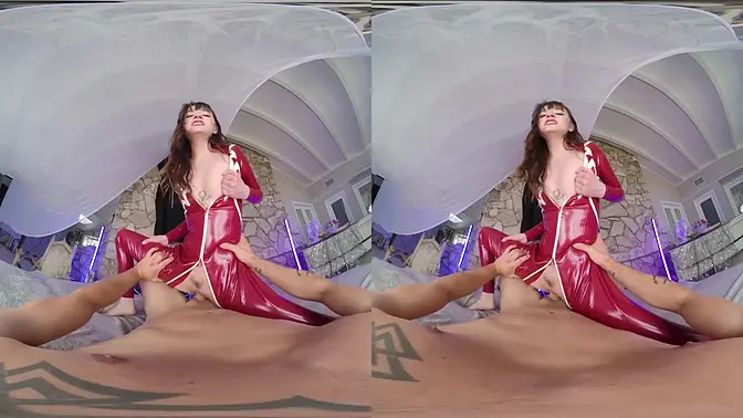 Madame Web's Petite Pet Gets Railed in Latex Catsuit