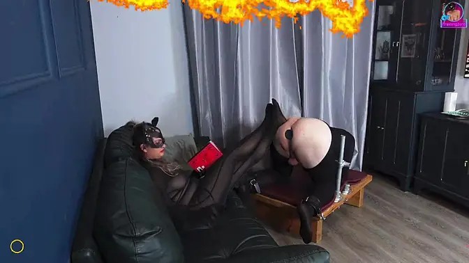 Masked Mistress Pegs Her Helpless Slave