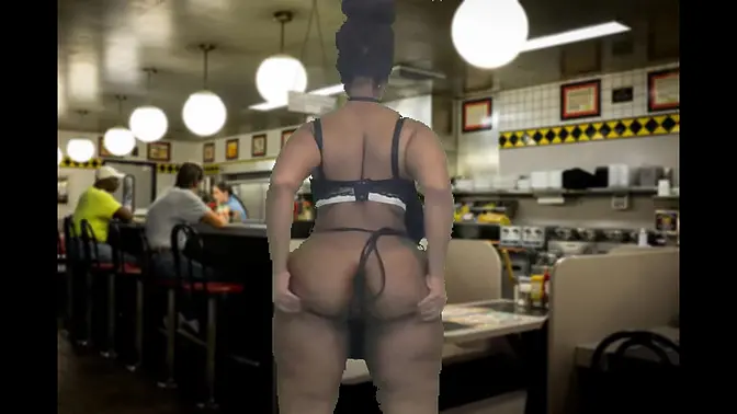 Massage 2018 Oiled Big Booty Show From Waitress at Restaurant - Cami Creams