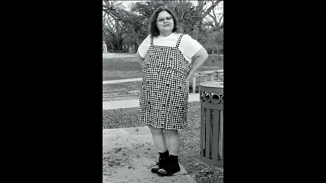 Mature 50+ Nurse Vicki teases in her black and white Hogwarts outfit and spiked boots