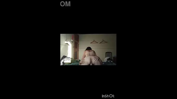 Mature Latina milf rides young man's cock in dirty bedroom