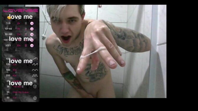 Men with big cocks enjoy pleasuring themselves in the shower.