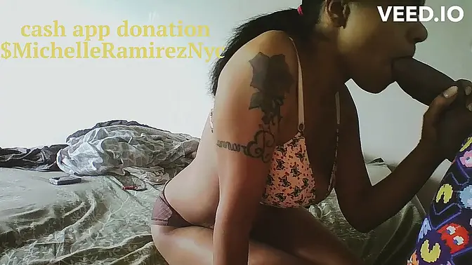 Midget gagged by black man's huge cock