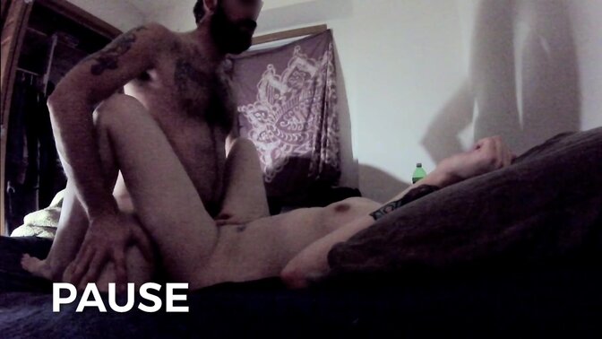 MILF and bearded men compete in a cum control challenge