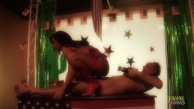 MILF and friend take on two hard cocks in a wild orgy