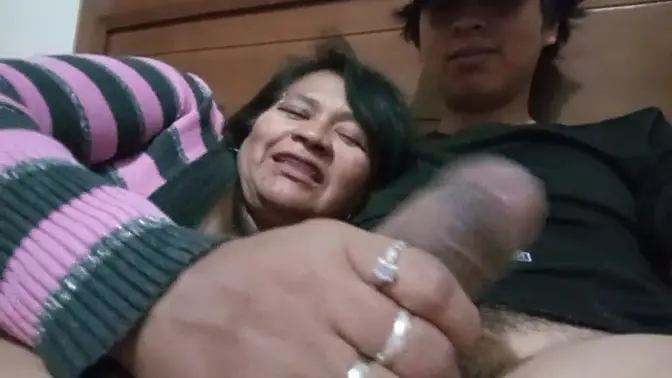 Milf-in-law seduces me with her big booty and hairy pussy