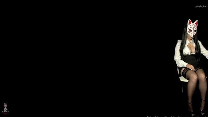 MILFish fox domina plays sexy game with upskirt view