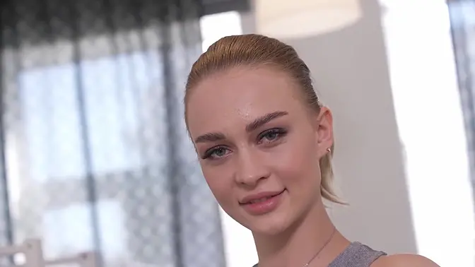 Military Cuckold: Skinny Teen's Big Tits and Deep Anal Fuck