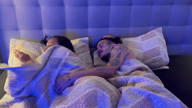 My boyfriend fucks her college friend on my bed, next to me, English captiony