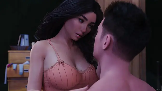 My busty rich college girlfriend with a fat ass at sleepover - Animated 3D hentai game