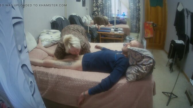 My stepmom interrupts my hand job and gives me a deep blowjob 