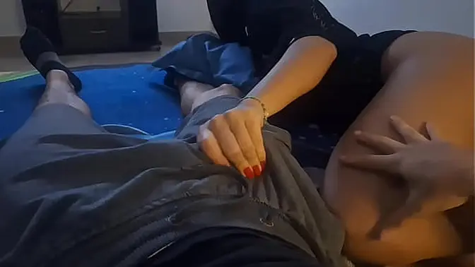 My Stepsister Sucks My Cock While Watching a Movie