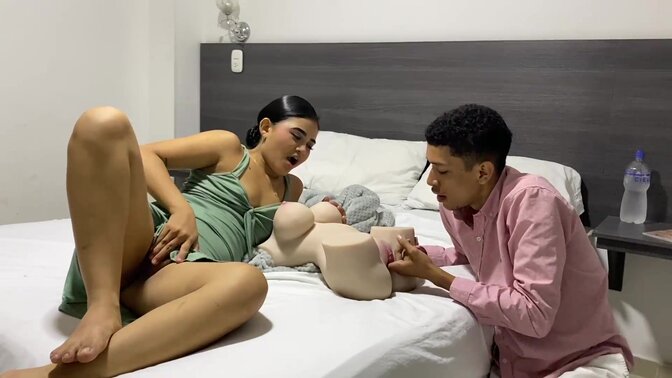 My stepsister watches me fuck a Tantaly sex doll, and she can't resist