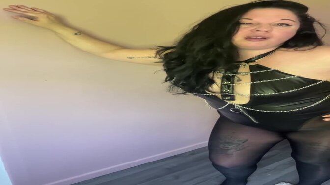 Natural big tits goddess dominates in latex