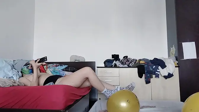 Naughty amateur wife dances naked, fingers her hairy ass & cums hard