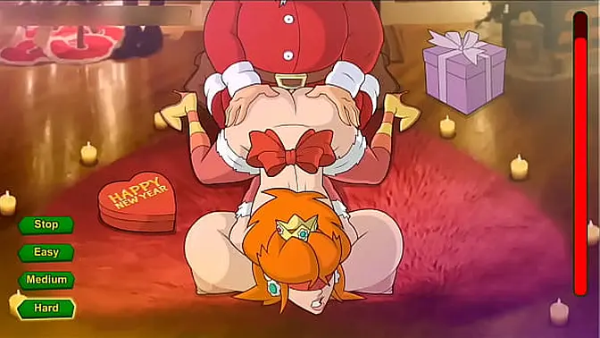 Naughty Daisy spreads her cheeks for Santa's big dick