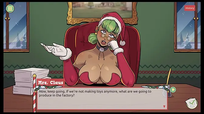 Naughty elf's secret surprise for sexy Santa's wife