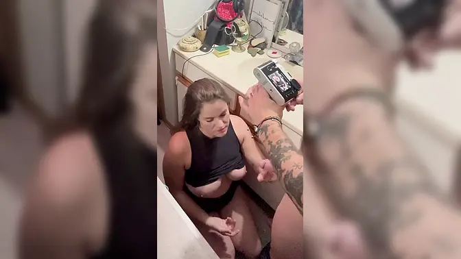 Naughty MILF loses bet and deep throats huge cock