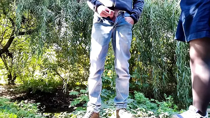 Naughty MILF mom in public with her boyfriend-in-law