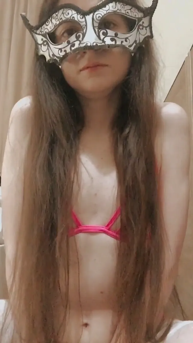 Naughty Russian schoolgirl's skinny anal play