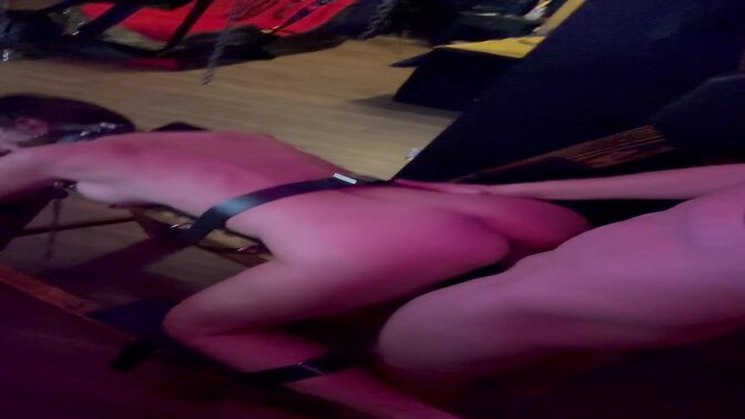 Naughty wife takes huge cock in BDSM session