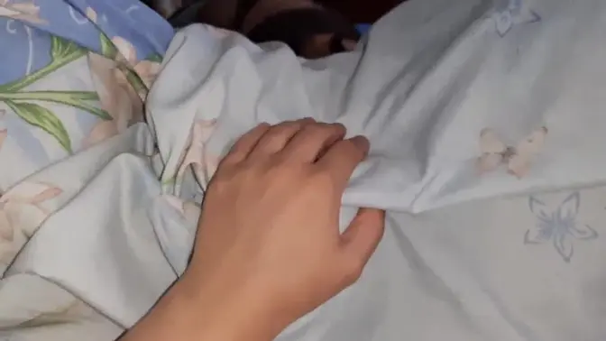 Neighbor ladies play with each other's pussies under the blanket