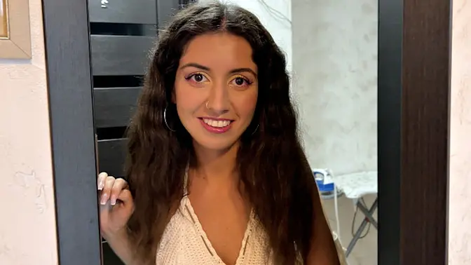 Neighbor's 18-year-old girl rides cock in cowgirl and doggystyle