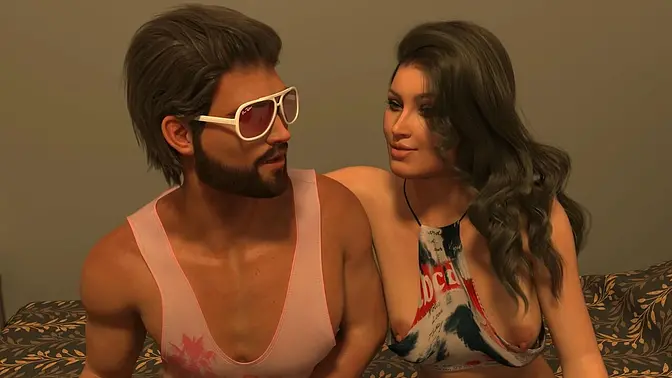 Neighbor's exposed breasts and horny kiss lead to wild party