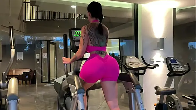 Neighbor wows at my ass during workout; I give him both my ass and pussy