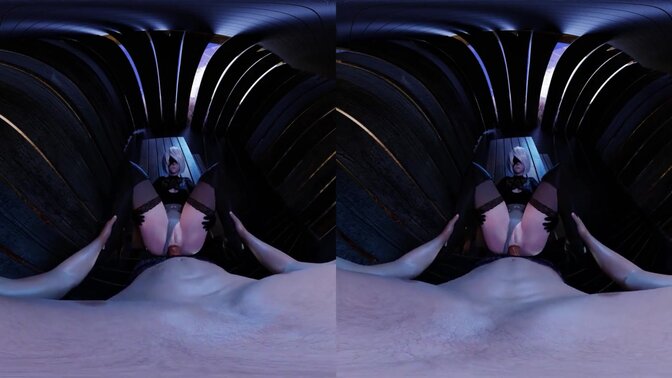 Nier Automata anime style POV ass fuck with 2B's big cock