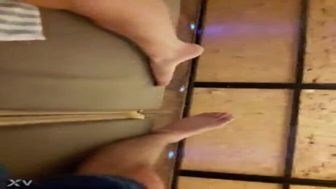 Nude babe takes a soak in the public bath