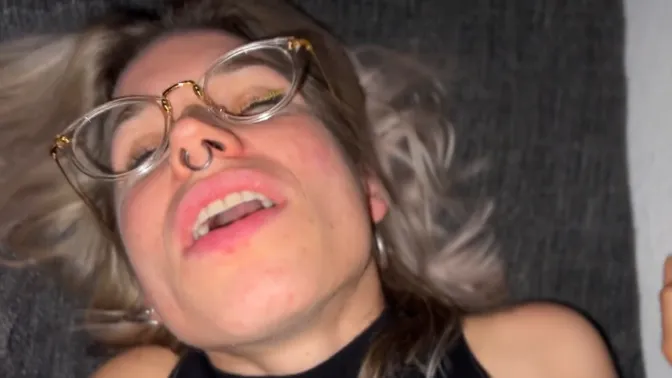 Nympho in Berlin: Ass fingered to squirt and cum on glasses