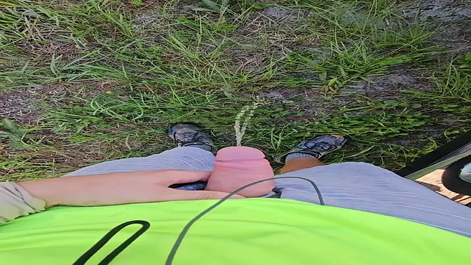 Office worker shows off big uncut cock while peeing outside in public