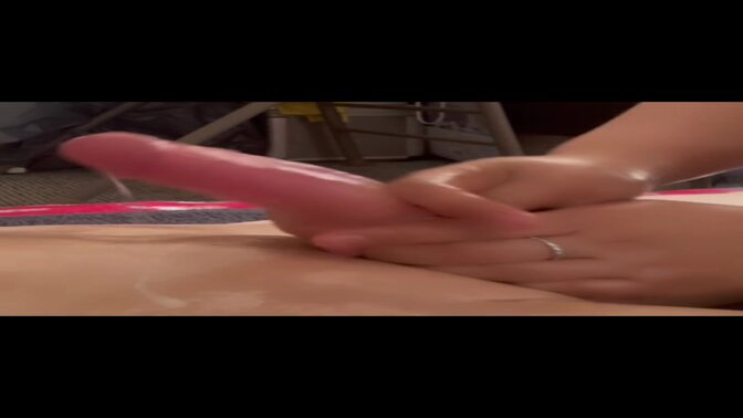 Oily hand job turns into a cum dump for stress relief