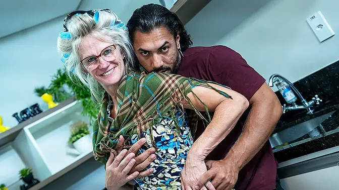 Old granny gets her skinniest ass stretched and fucked hard