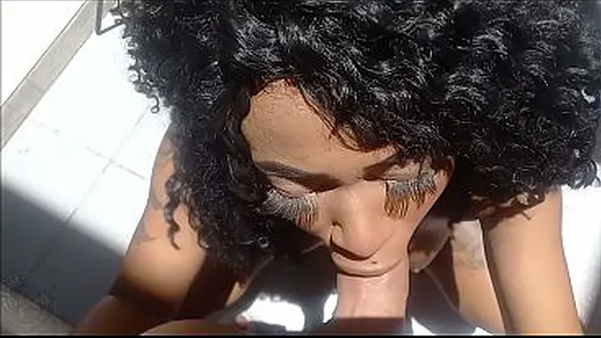 Outdoor blowjob with the blazing sun beating down on your face while your ass gets pounded until hot cum comes out.