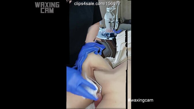 Peeping male waxing leads to exciting nursing handjob