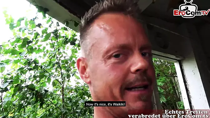 Persuaded German MILF takes on big cock in POV