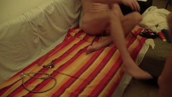 Perverted doc examines busty young med student