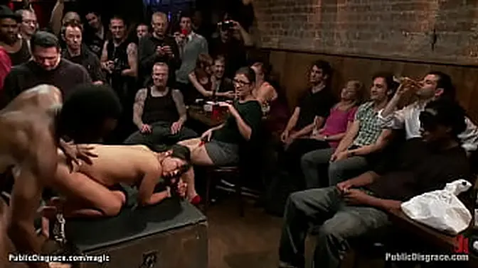 Petite Asian girl gangbanged and humiliated in public