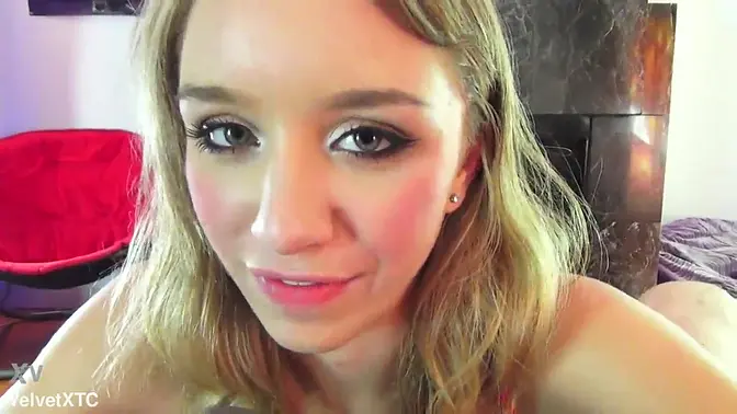 Petite blonde babe gets a handjob in sexy POV interview