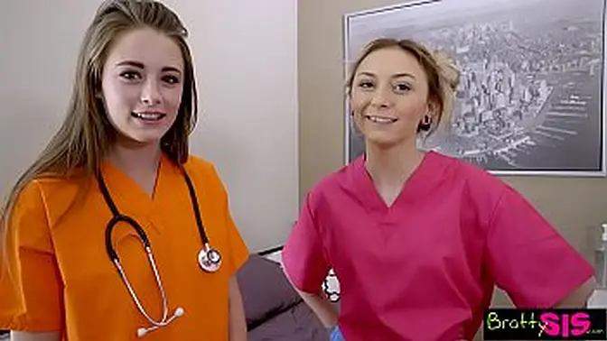 Petite blonde step sis sucks cock and rides it well