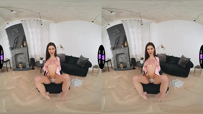 Petite brunette babe shaves her pussy and masturbates