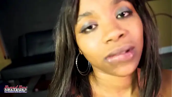 Petite brunette Evelyn gives a long wet BJ then gets her pussy fucked hard