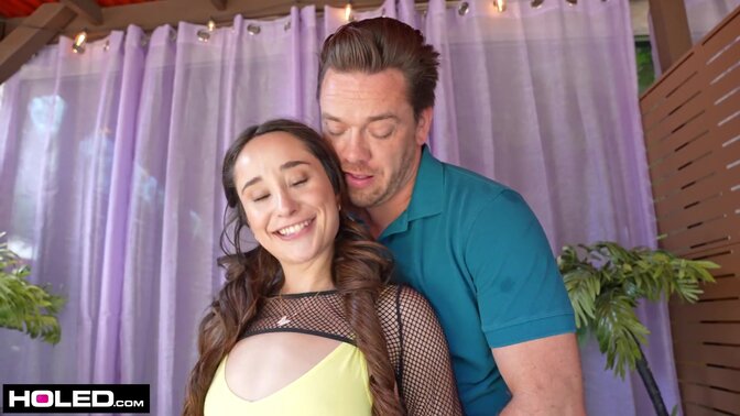 Petite brunette Isabella Nice takes a hard anal pounding