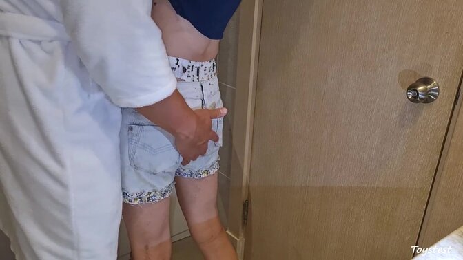 Petite cheating wife gets a surprise fisting and fucking at the hotel